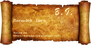 Benedek Imre névjegykártya