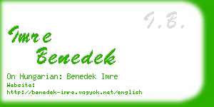 imre benedek business card